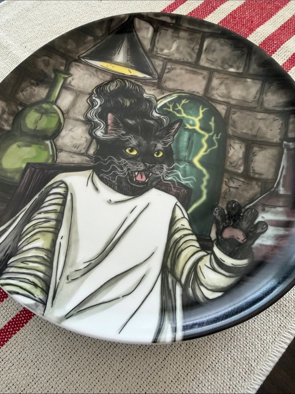 Rachel Kozlowski for West Elm Black Cat Porcelain Plate